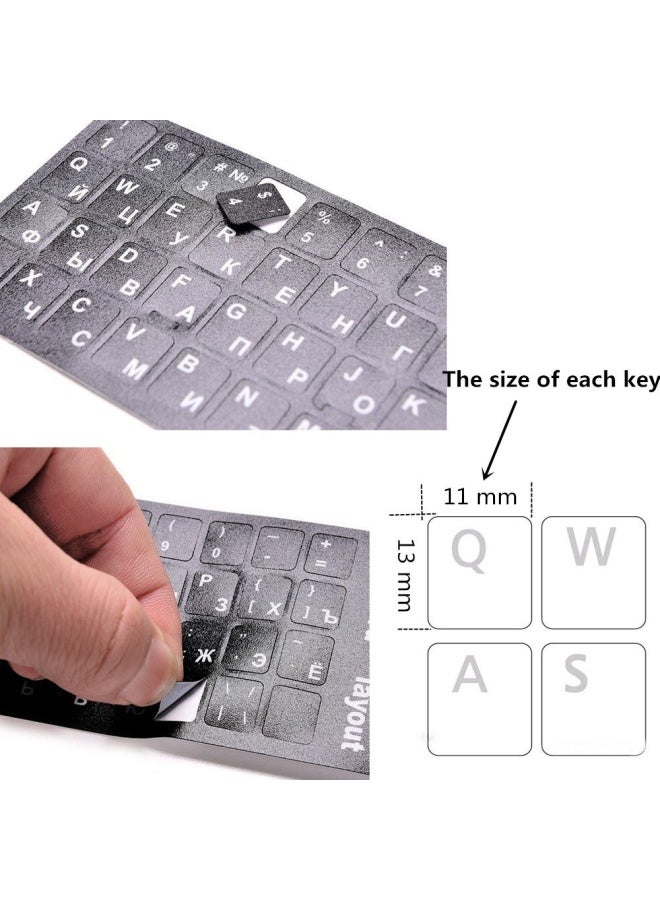 2 Pieces French Keyboard Stickers With Non-Transparent Black Background And White Letters For Pieces Computer Laptop Size Of Each Key Sticker 0.43 X 0.51  French - Image 2
