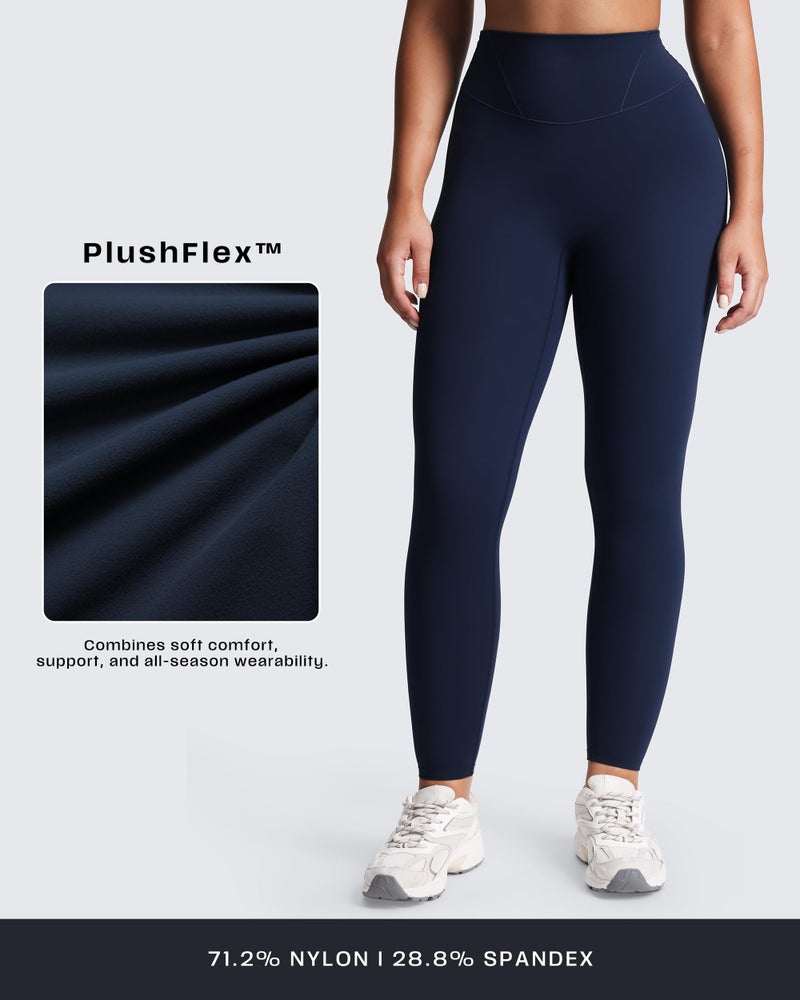 Aoxjox Women's Workout Velura Leggings High Waisted Hidden Scrunch PlushFlexâ„¢ Buttery Soft Yoga Pants 26" (Midnight Navy, Small) - Image 3