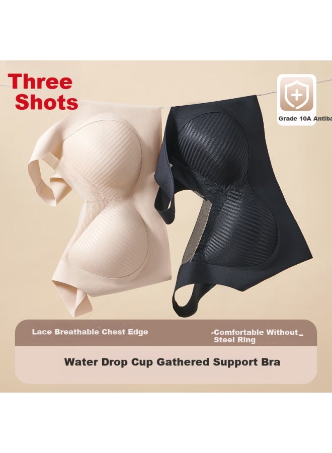 Threegun [rou Tou Series] Seamless Bra For Women, Push-up, Enhances Small Prevents Sagging, Wireless, Beautiful Back Brassiere - Image 2