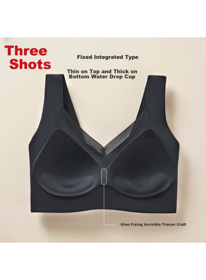 Threegun [rou Tou Series] Seamless Bra For Women, Push-up, Enhances Small Prevents Sagging, Wireless, Beautiful Back Brassiere - Image 3