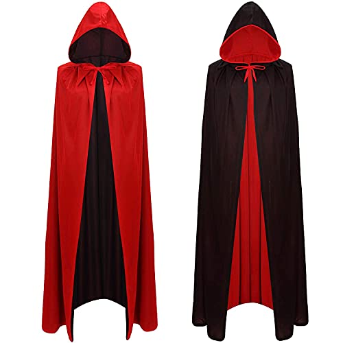 SZCXTOP 59 Halloween Vampire Cloak Capes RobesUnisex Adult or Kids Reversible Hooded Witch Cloak for Party Cosplay Costumes - Image 1