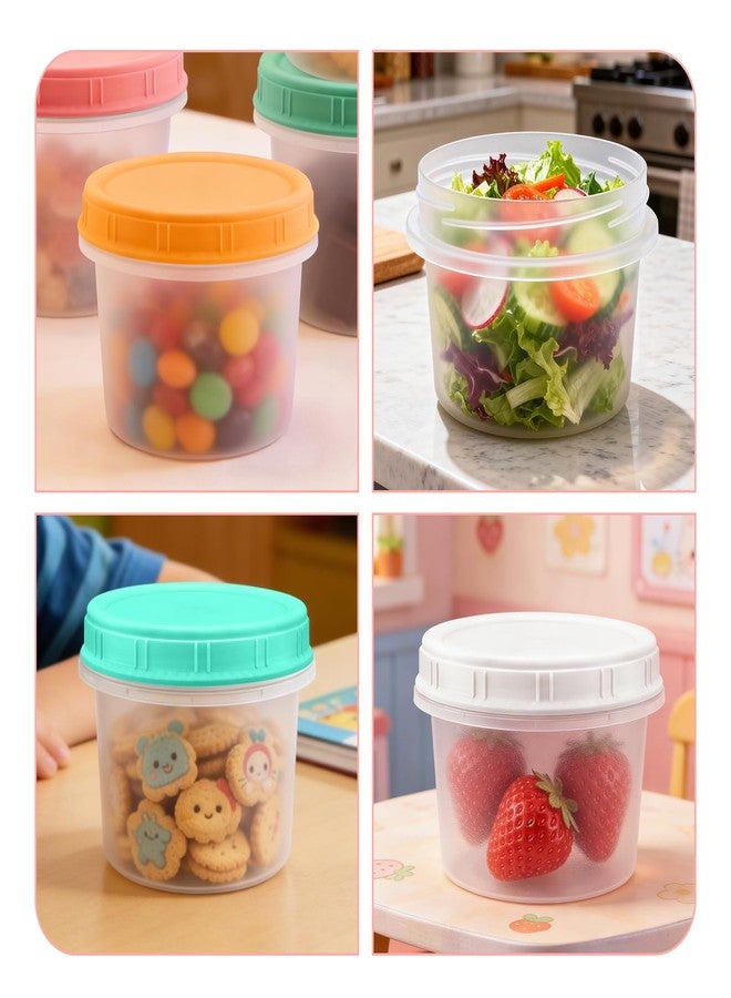 ISUSSER 12 Pack Freezer Containers with Screw On Lids, 13oz Stackable Reusable Food Storage Container, Airtight Plastic Storage Containers with Twist Top Lids for Food Sauce Jello Soup - Image 5