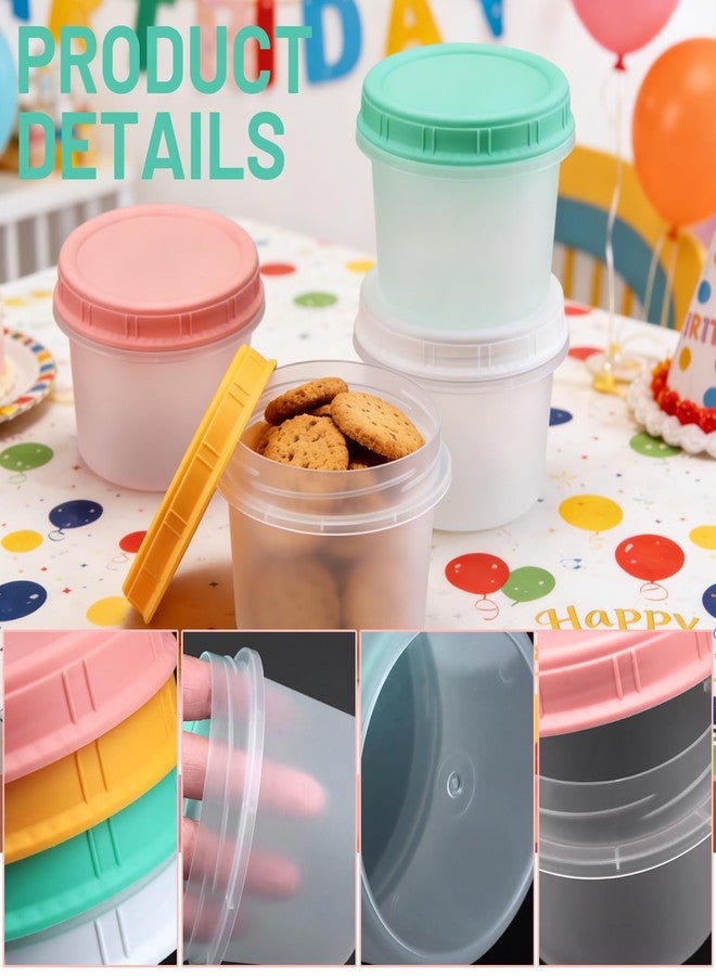 ISUSSER 12 Pack Freezer Containers with Screw On Lids, 13oz Stackable Reusable Food Storage Container, Airtight Plastic Storage Containers with Twist Top Lids for Food Sauce Jello Soup - Image 3