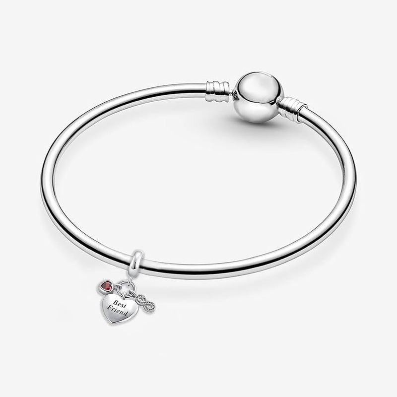 QeenseKc 2PCS Mother Daughter Love Heart Charm I Love You to the Moon and Back Crystal Enamel Dangle Bead Charm - Image 3