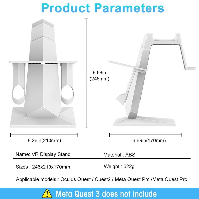 Verilux Glasses Storage Stand Non-Slip Desktop Holder for VR Headset & Controller Stand for Meta Quest 3 VR Accessories for Meta Quest 3/ Meta Quest Pro/Oculus Quest 2/ Oculus Quest Controller Stand VR Stand - Image 4