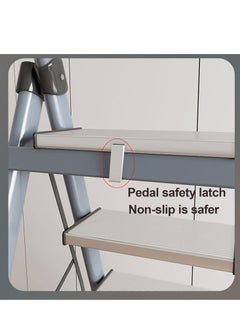 Vparty Folding Ladder 4 Steps Household Portable Ladders Lightweight Aluminum Step Ladder For Home, Non-Slip Portable Ladder For Kitchen, Library And Office, Maximum Load 150 Kg  - Image 4