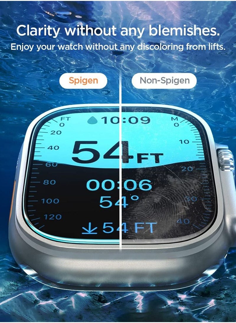 Spigen - Glastr Ez Fit Apple Watch Ultra (49mm) Tempered Glass Screen Protector with Auto Align Install Kit - 2 Pack - Image 1