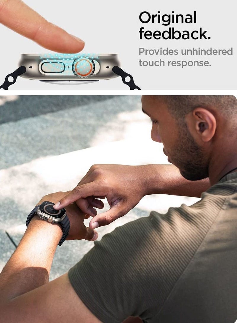 Spigen واقي شاشة زجاجي مقوى لساعة Apple Watch Ultra (49 ملم) من Glastr Ez Fit مع مجموعة تثبيت محاذاة تلقائية - عبوتان - Image 5