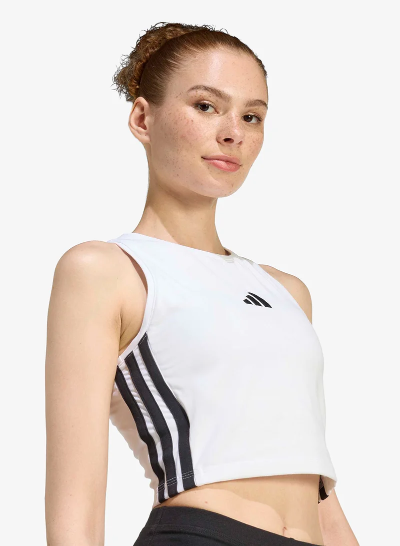 Adidas WHITE 3-Stripes Essential Padded Tank for Women | Best Price UAE