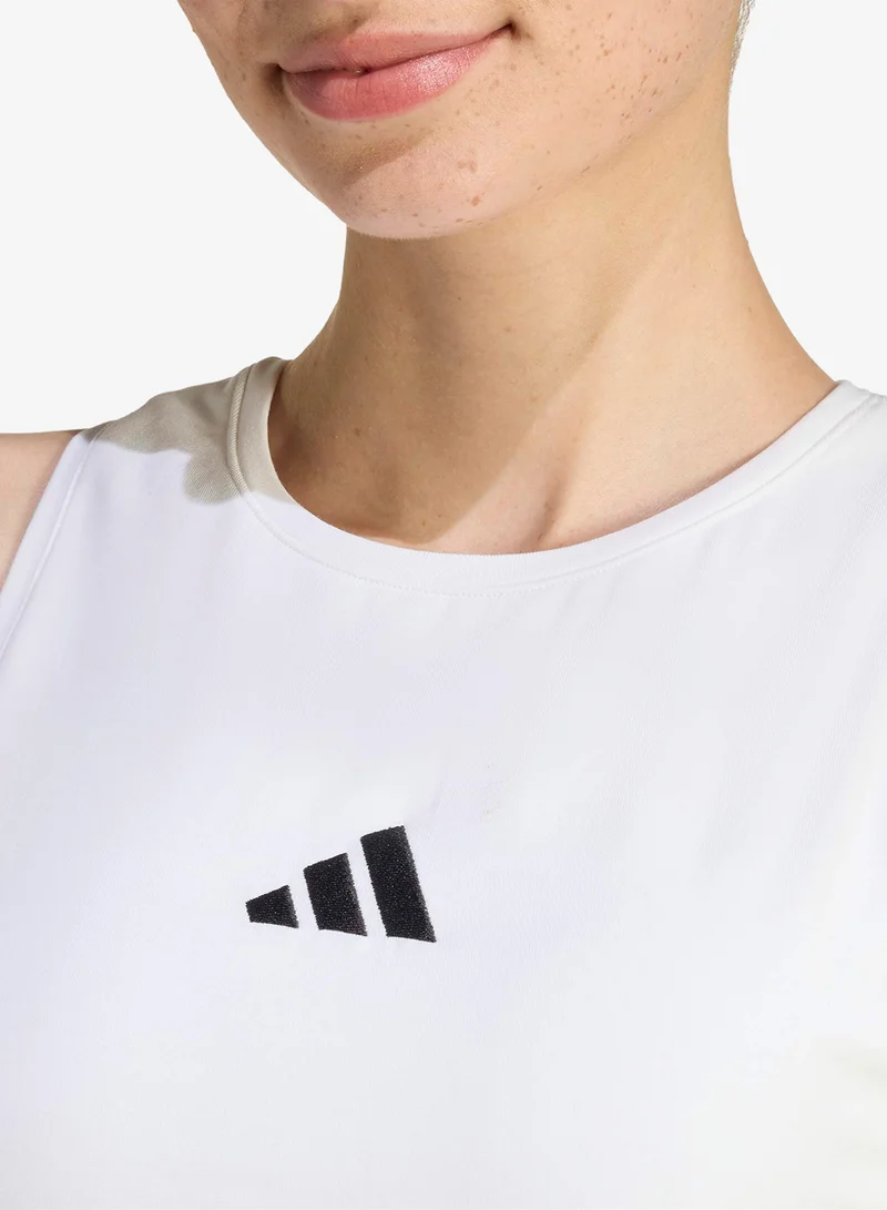 Adidas WHITE 3-Stripes Essential Padded Tank for Women | Best Price UAE