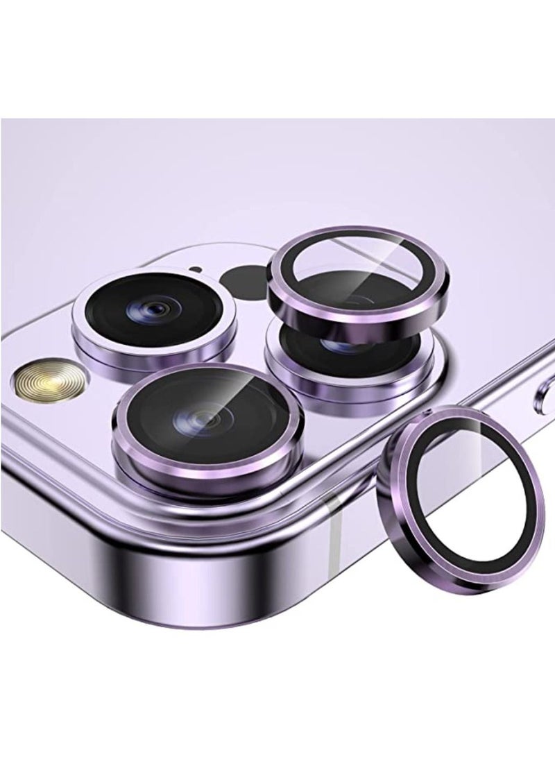 DIGI CORE iPhone 14 Pro Camera Lens Protector Compatible With Apple iPhone Keep Original Camera HD Glass iPhone 14 Pro Max Camera Lens Protector Purple - Image 1
