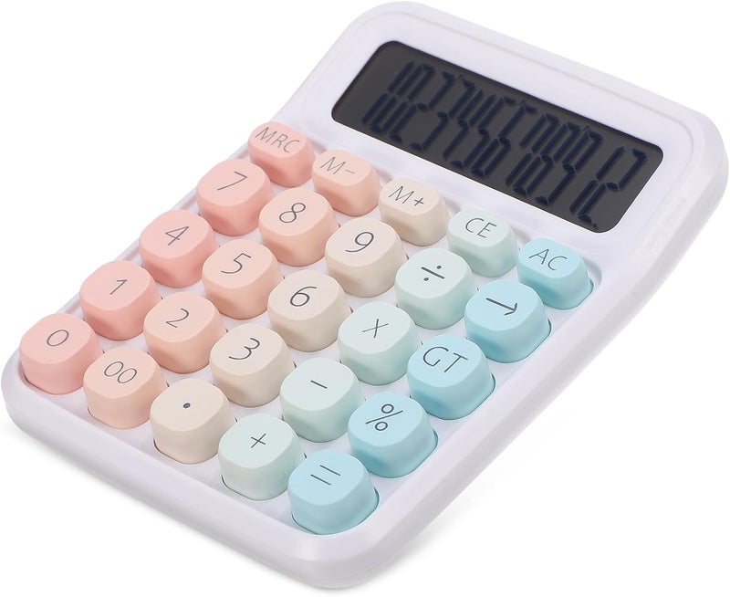 TIDTALEO Portable Mechanical Switch Calculator Small Gradient Color Desk Calculator with LCD Display Aesthetic Basic for Office School and Student Use - Image 1