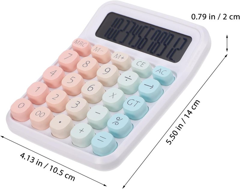 TIDTALEO Portable Mechanical Switch Calculator Small Gradient Color Desk Calculator with LCD Display Aesthetic Basic for Office School and Student Use - Image 2