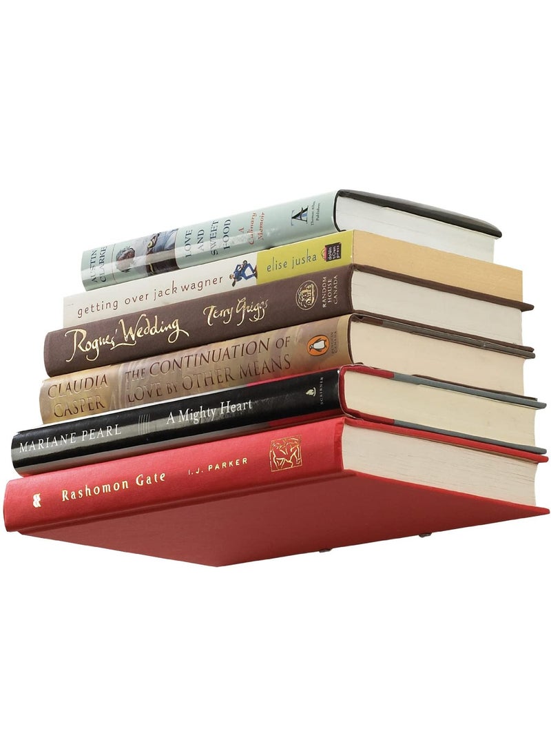 ROLLYWARE ROLLYWARE Metal Unique Design Invisible Book Shelf Floating Book Shelve Wall Mountad Shelf Holder Hanging Home Storage Rack For Home Hold Upto 10 Books Per Self SilverPack Of 1  - Image 5