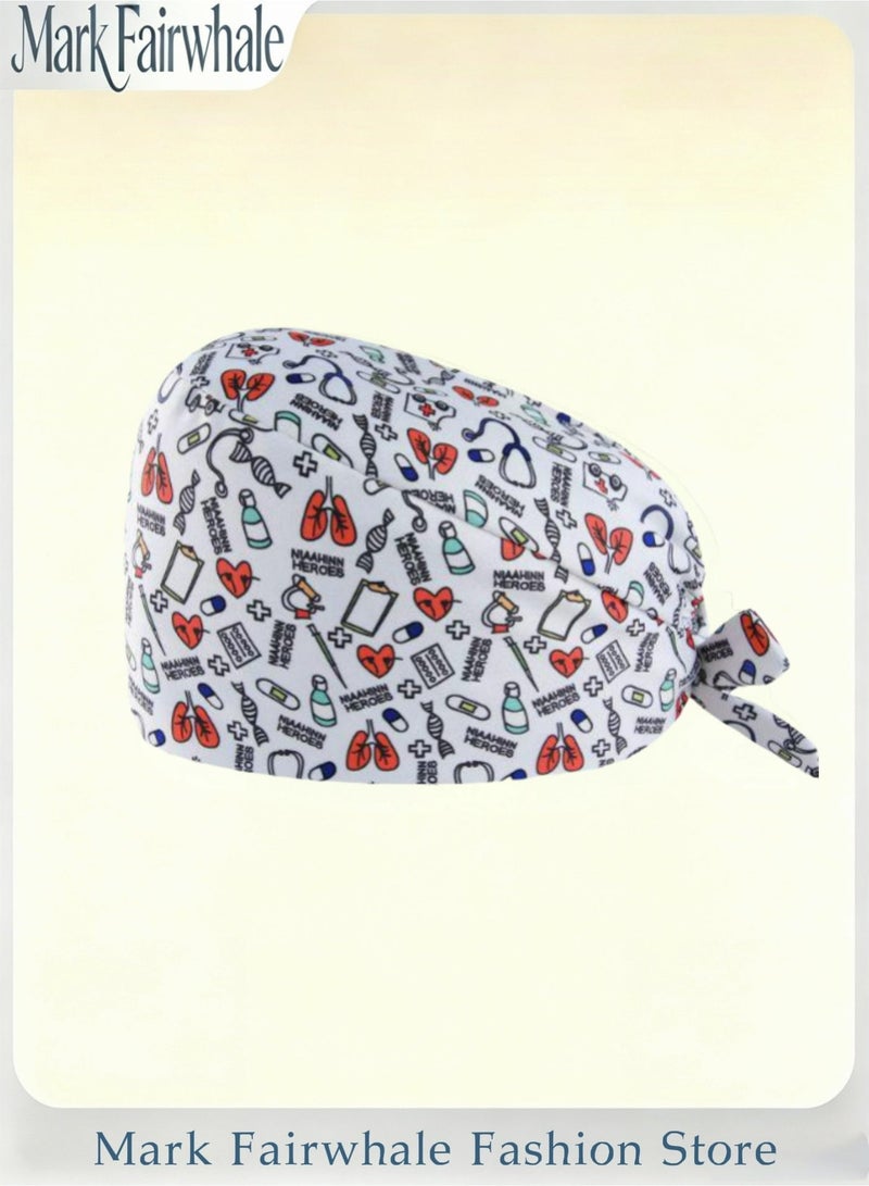 Mark Fairwhale New Cartoon Printed Three Piece Medical Work Cap - Image 2