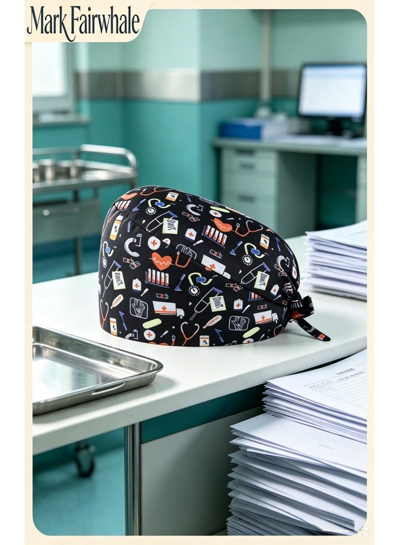 Mark Fairwhale New Cartoon Printed Three Piece Medical Work Cap - Image 5
