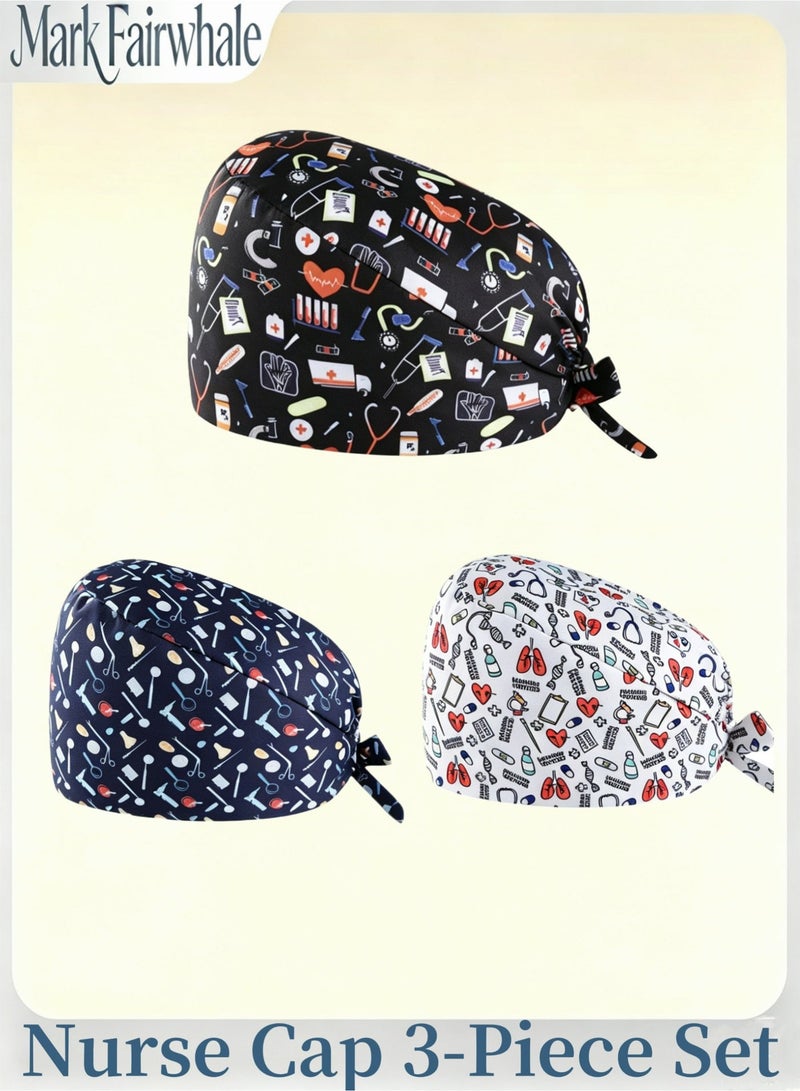 Mark Fairwhale New Cartoon Printed Three Piece Medical Work Cap - Image 1