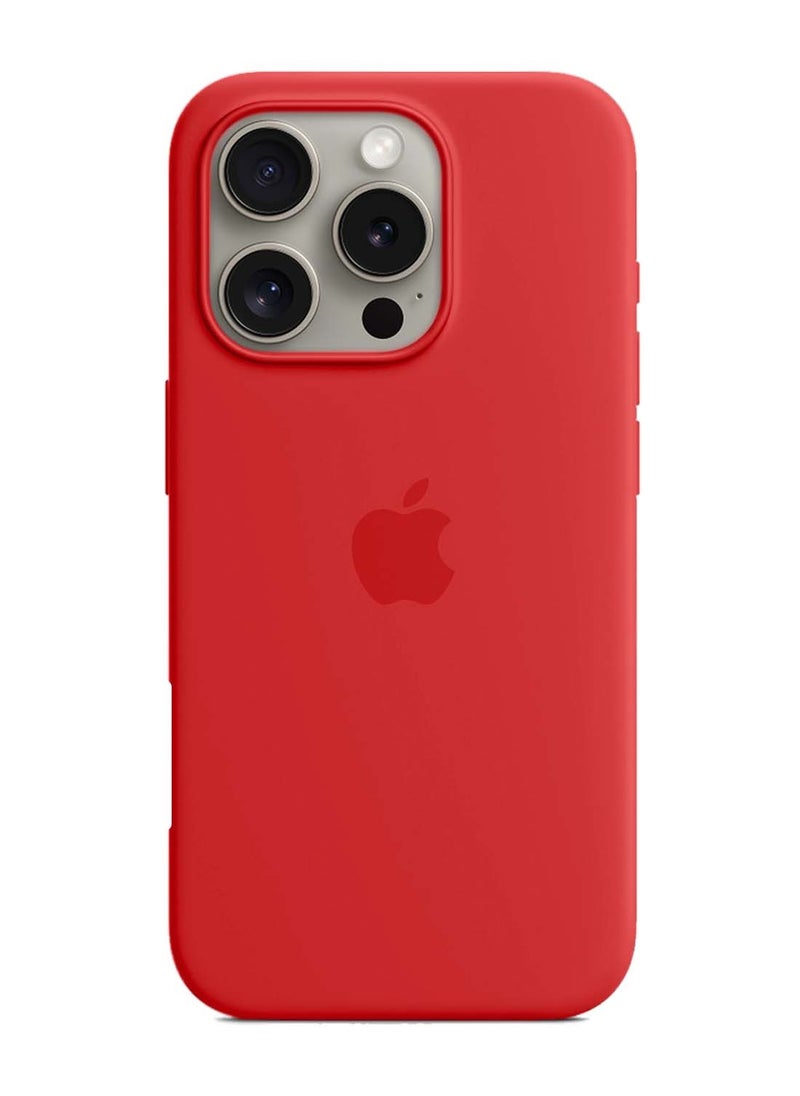 Wtech - Apple iPhone 16 Pro Max 2024 Premium Soft Liquid Silicone Case Cover - Red - Image 1