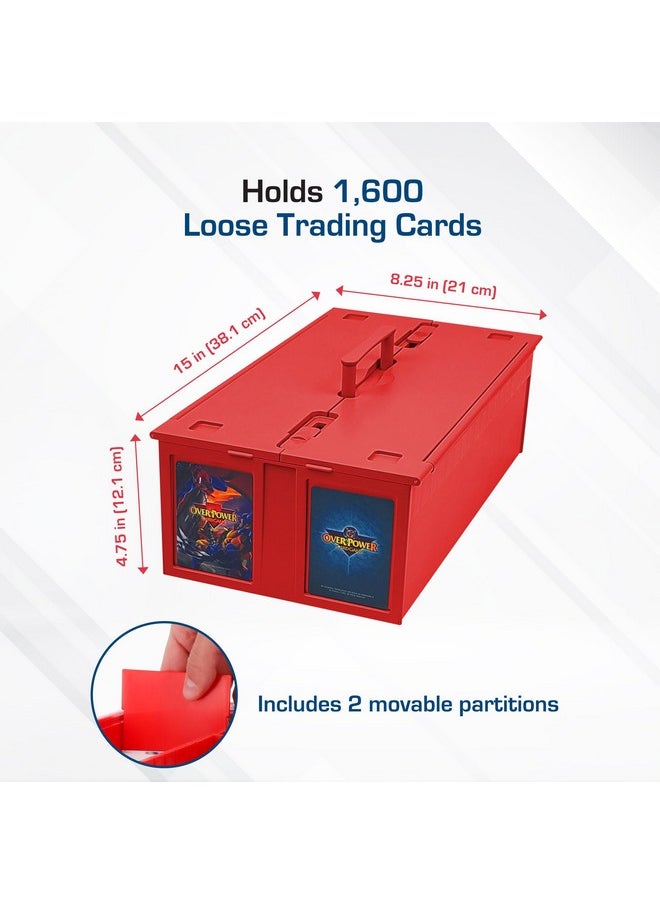 BCW - Collectible Card Bin - Holds Up To 1600 Cards - Single Red | Large Card Storage Box For Loose Trading Cards | Pokemon, Mtg, And Sports Card Storage Boxes | Plastic Sorting Card Box - Image 1