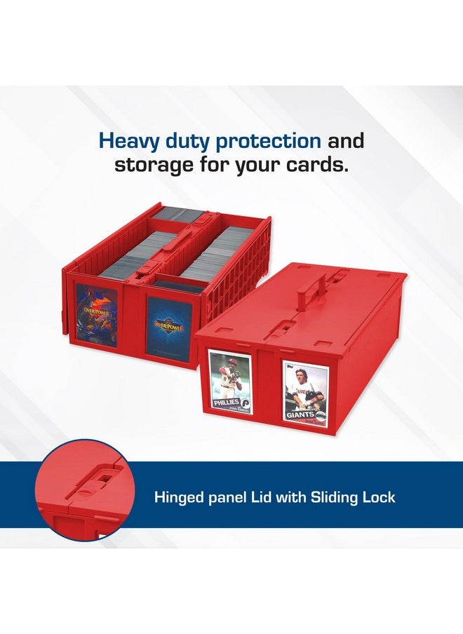 BCW - Collectible Card Bin - Holds Up To 1600 Cards - Single Red | Large Card Storage Box For Loose Trading Cards | Pokemon, Mtg, And Sports Card Storage Boxes | Plastic Sorting Card Box - Image 1