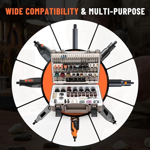Katerk 420PCS Rotary Tool Accessories Kit Universal Drill Bit Tool Set Fits Dremel Rotary Tool 18 Shanks for Easy Cutting Sanding Polishing Carving Grinding Sharpening Drilling Engraving - Image 3