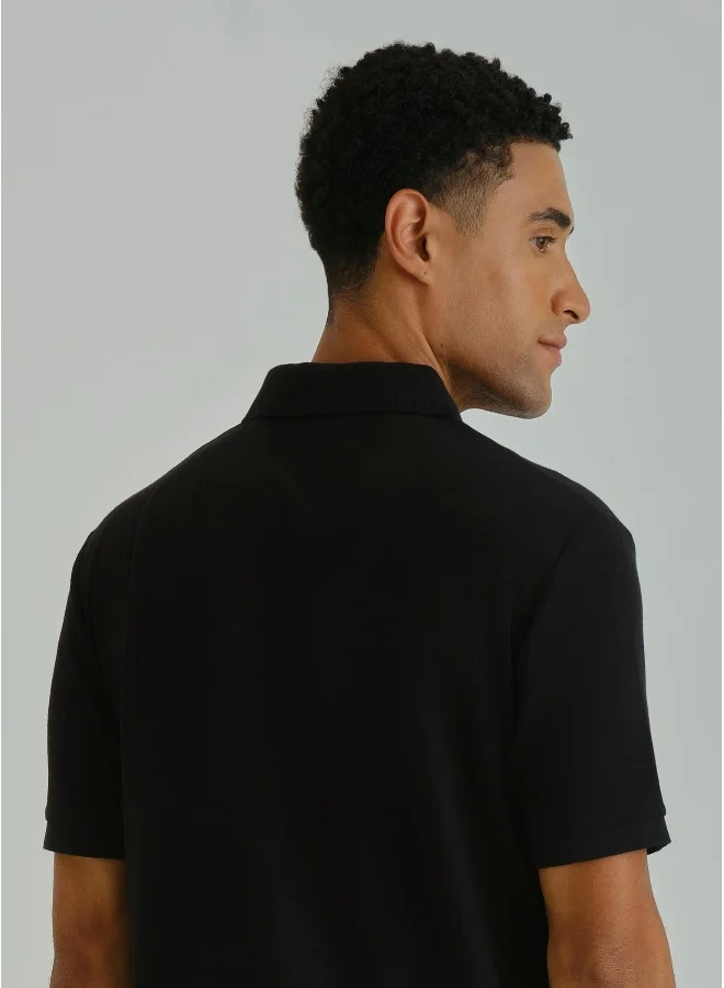 GANT Gant Ramadan Collection  Men's Black Short Sleeve Pique Polo