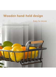 NOVOLAN NOVOLAN Fruit Storage Organizer Bins Kitchen Storage Box 2 Tier, Fruit Shelf Vegetable Shelf Double-Layer Detachable Fruit and Vegetable Storage Basket Household Fruit Storage Rack (black)  - Image 5