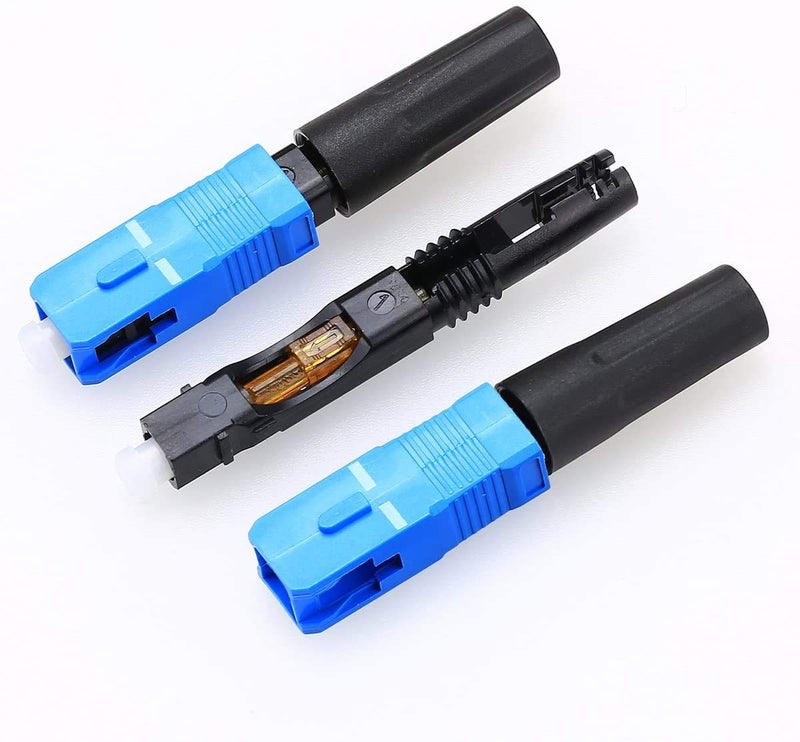 KELUSHI 100 pcs SCUPC Fiber Optic Fast Connectors Quick Connector Single Mode FTTH SC Connector