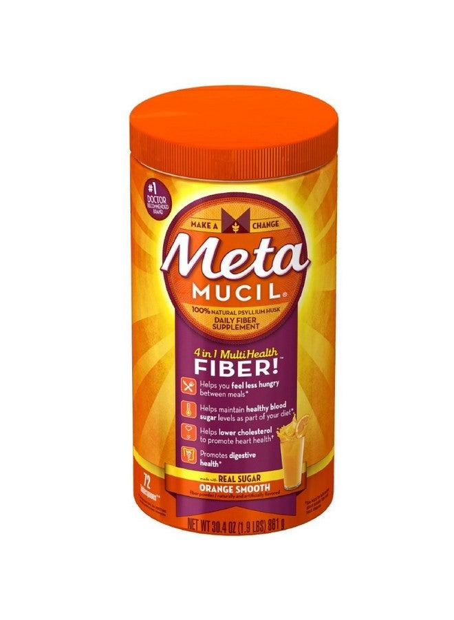 Metamucil Multihealth Fiber Orange Smooth Powder 72 Doses 30.4 Oz - Image 1