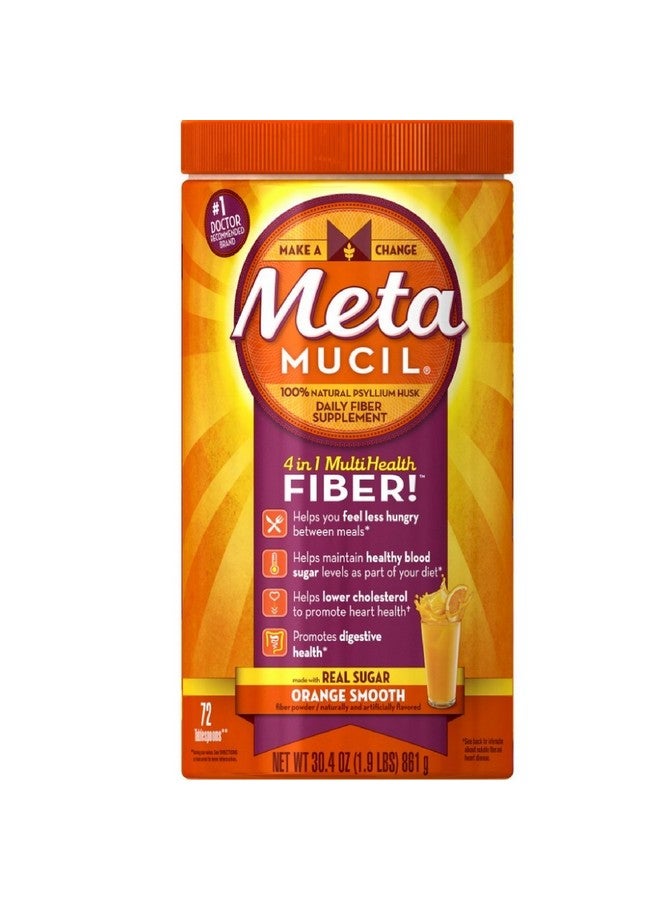 Metamucil Multihealth Fiber Orange Smooth Powder 72 Doses 30.4 Oz - Image 2