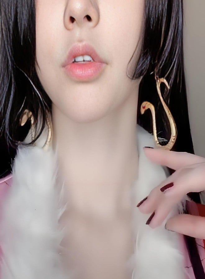 HJYZY Anime OP Jewelry Accessory Hancock Snake Earrings Z. Ear Studs Set Leather Bound Pirate Journal Writing Notebook 4 Pcs - Image 3