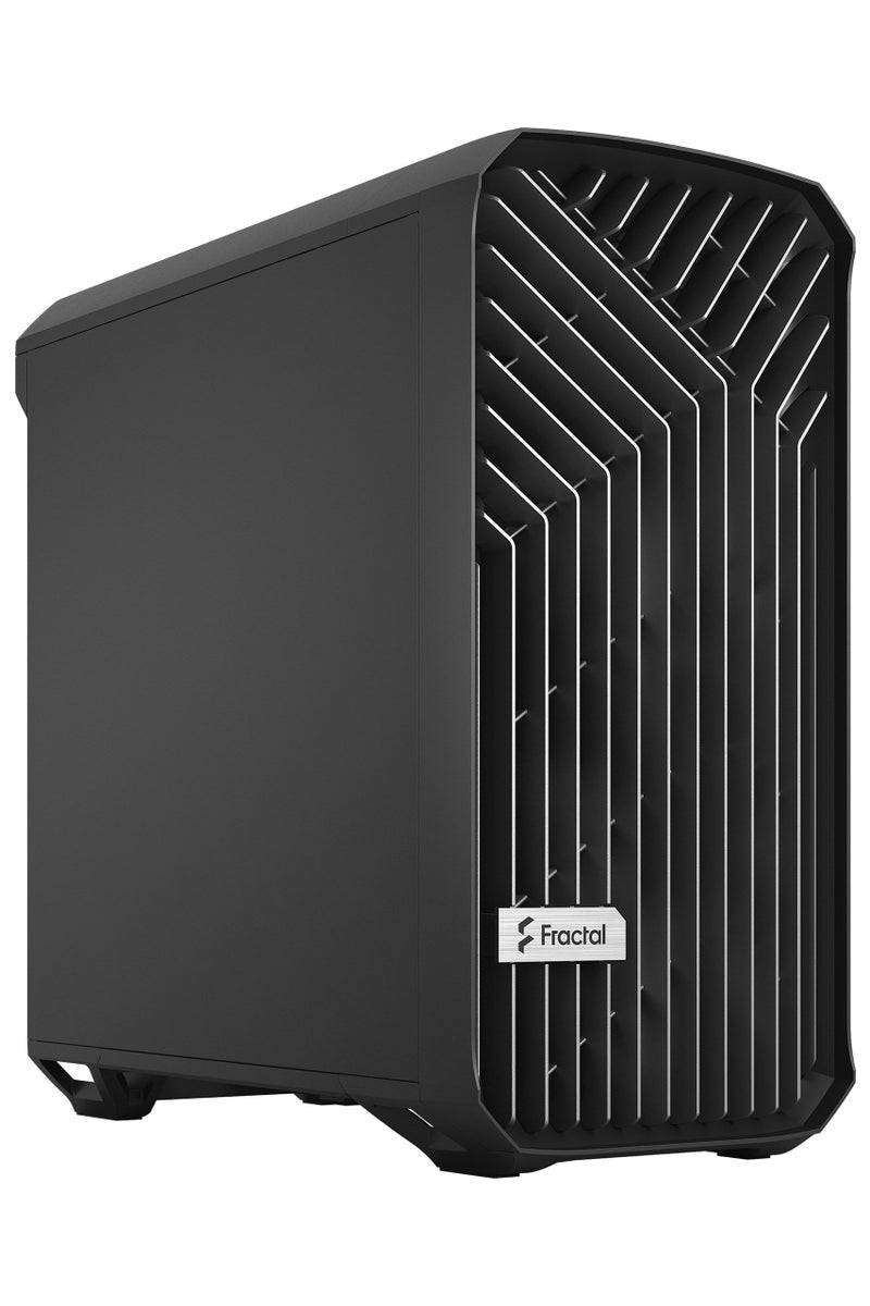 Fractal Design Torrent Compact Black Solid Mid Tower ATX Case, High-Airflow Design with Open Front Grill, 2x 180mm Fractal Dynamic X2 PWM Fans Pre-Installed, USB 3.1 Gen2 Type-C Front I/O, Tool-Free Top Panel, Cable Routing Channels & Velcro Straps, Steel Construction, No RGB, Matte Black Solid Panel | FD-C-TOR1C-04 - Image 1