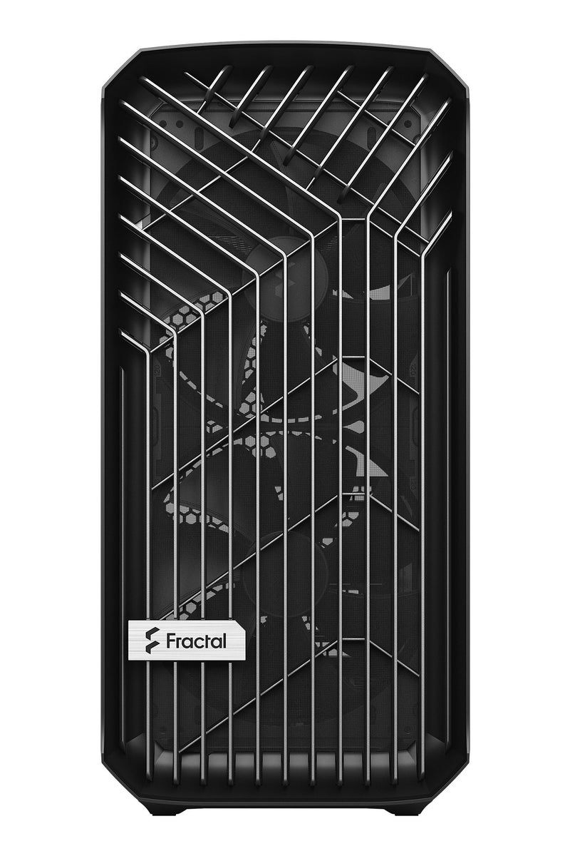 Fractal Design Torrent Compact Black Solid Mid Tower ATX Case, High-Airflow Design with Open Front Grill, 2x 180mm Fractal Dynamic X2 PWM Fans Pre-Installed, USB 3.1 Gen2 Type-C Front I/O, Tool-Free Top Panel, Cable Routing Channels & Velcro Straps, Steel Construction, No RGB, Matte Black Solid Panel | FD-C-TOR1C-04 - Image 2