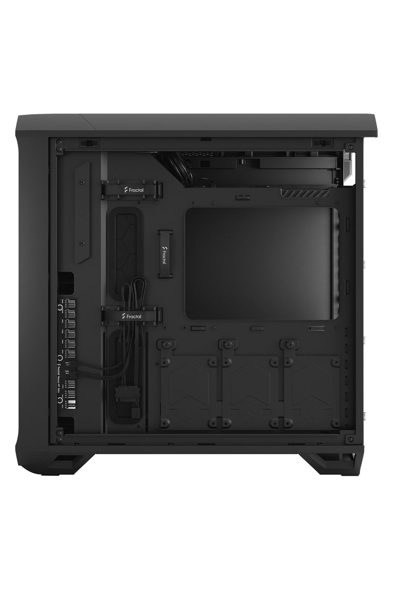 Fractal Design Torrent Compact Black Solid Mid Tower ATX Case, High-Airflow Design with Open Front Grill, 2x 180mm Fractal Dynamic X2 PWM Fans Pre-Installed, USB 3.1 Gen2 Type-C Front I/O, Tool-Free Top Panel, Cable Routing Channels & Velcro Straps, Steel Construction, No RGB, Matte Black Solid Panel | FD-C-TOR1C-04 - Image 5