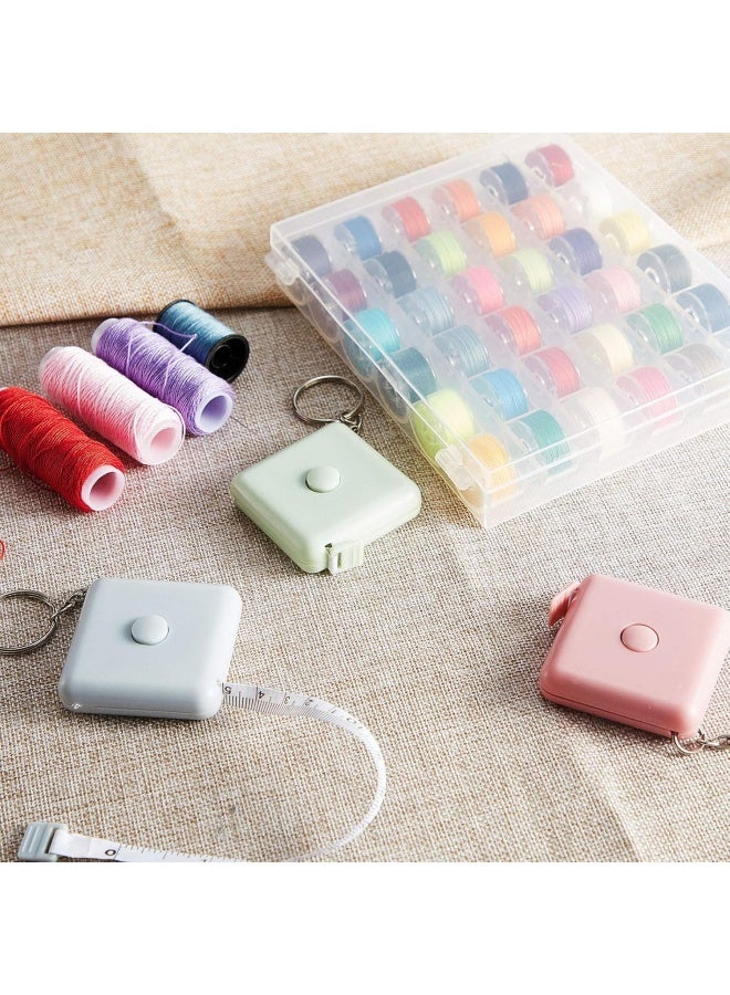 3 قطع من أشرطة القياس لقياس الجسم، شريط قياس بطول 60 بوصة لقياسات الملابس والجسم، للخياطة، شريط قياس مرن مزدوج التدريج، شريط قياس قماش قابل للسحب (مع حلقة مفاتيح) - Image 5