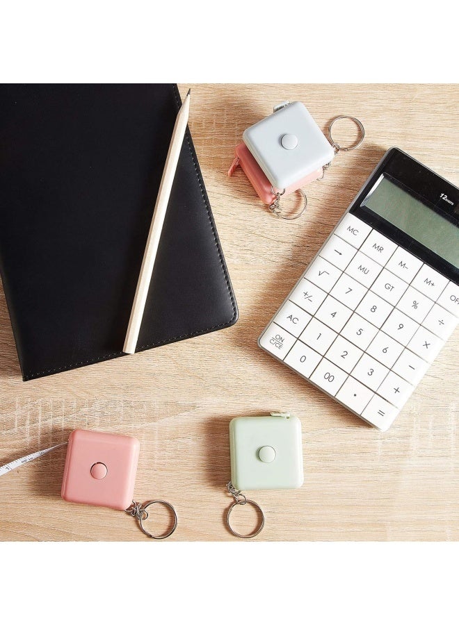 3 قطع من أشرطة القياس لقياس الجسم، شريط قياس بطول 60 بوصة لقياسات الملابس والجسم، للخياطة، شريط قياس مرن مزدوج التدريج، شريط قياس قماش قابل للسحب (مع حلقة مفاتيح) - Image 4