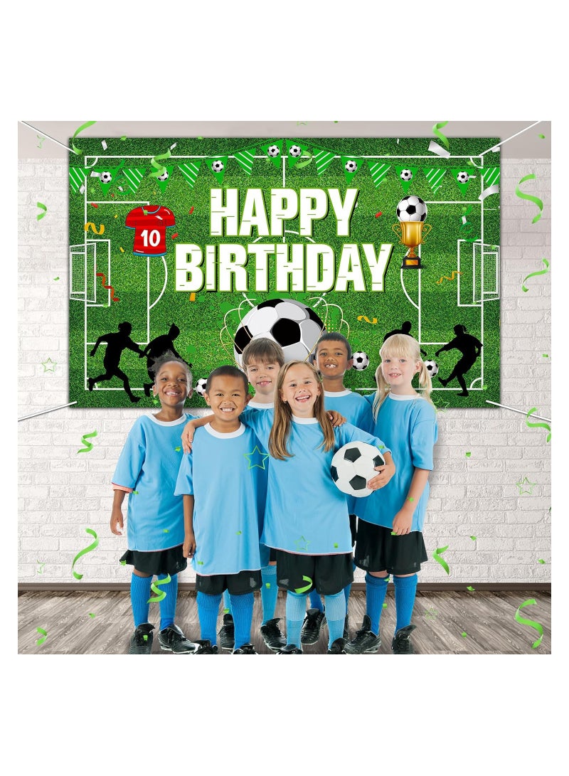 Zikra Soccer Party Decorations, Soccer Birthday Party Backdrop Banner Soccer Theme Birthday Party Decorations Photo Booth Props Background for Soccer Birthday Decorations, 180x120cm/70.9x47inch - Image 2