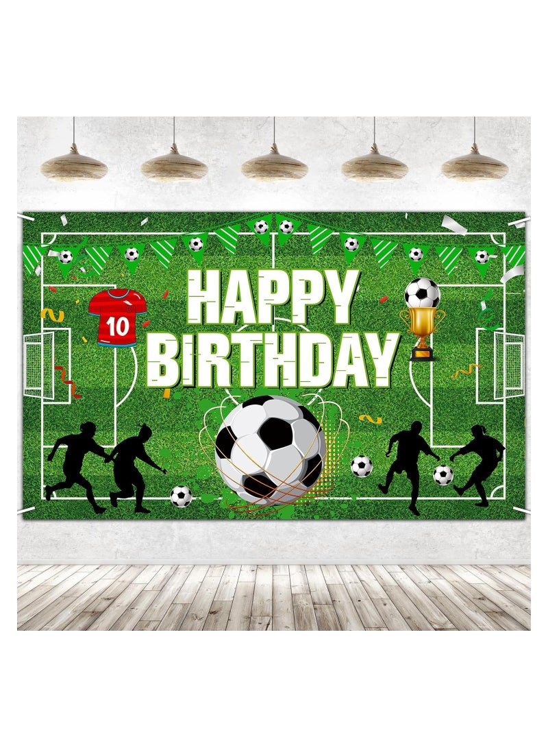 Zikra Soccer Party Decorations, Soccer Birthday Party Backdrop Banner Soccer Theme Birthday Party Decorations Photo Booth Props Background for Soccer Birthday Decorations, 180x120cm/70.9x47inch - Image 1