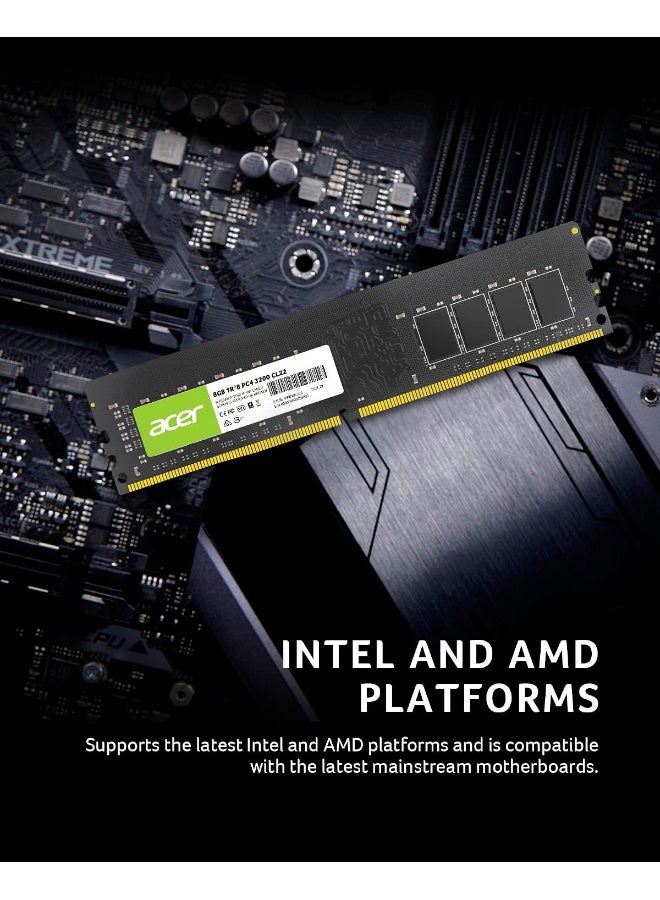 أيسر UD100 8GB DDR4 3200MHz CL22 288-pin 1.2 V UDIMM Desktop Memory 8 GB - Image 2