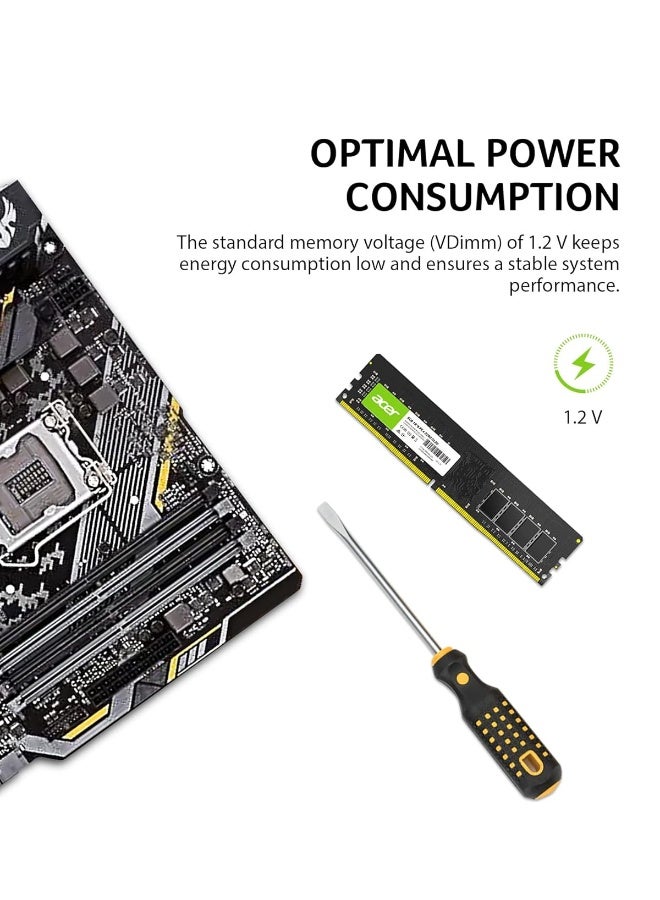 أيسر UD100 8GB DDR4 3200MHz CL22 288-pin 1.2 V UDIMM Desktop Memory 8 GB - Image 3