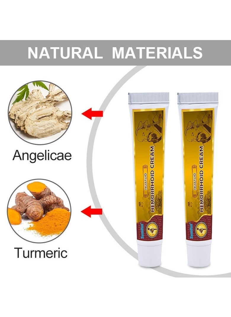 Sumifun 2-PACK Hemorrhoid Cream, Antibacterial Cream - Chinese Herbal Hemorrhoids Cream Hemorrhoid Symptom Ointment 20g*2 - Image 3