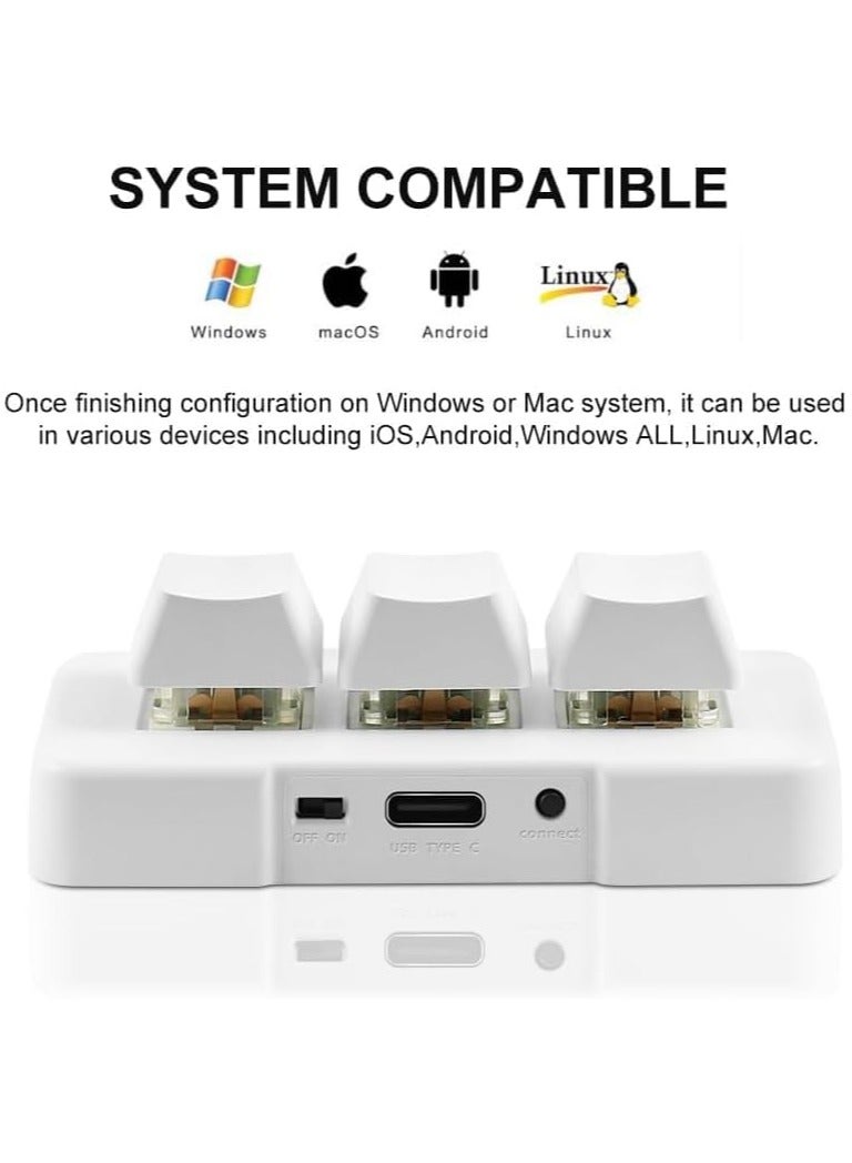 3-مفتاح البسيطة لوحة المفاتيح 2.4 جرام اللاسلكية ، 2 في 1 الميكانيكية الألعاب هوتكي تخصيص برنامج مع رغب ليد للألعاب و مكتب العمل مفاتيح للتخصيص - Image 2