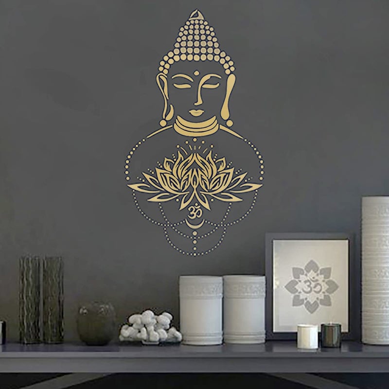 DECORZE Buddha Wall Art, Buddha Stencils, Buddha Art, Budda Stencil for Painting, Buddha Paiting on Wall, Buddha Designs on Walls DBS-0128 - Image 1