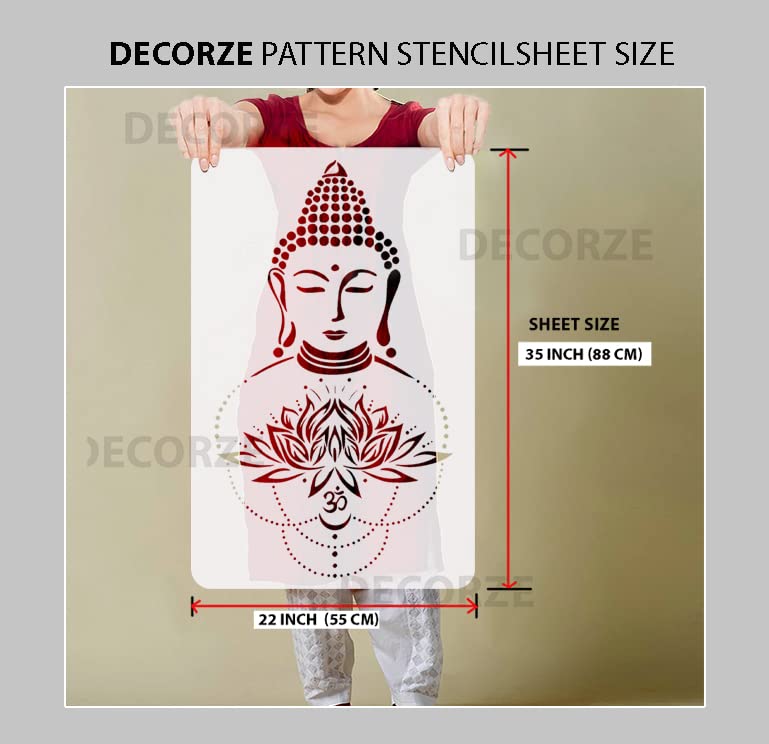 DECORZE Buddha Wall Art, Buddha Stencils, Buddha Art, Budda Stencil for Painting, Buddha Paiting on Wall, Buddha Designs on Walls DBS-0128 - Image 2