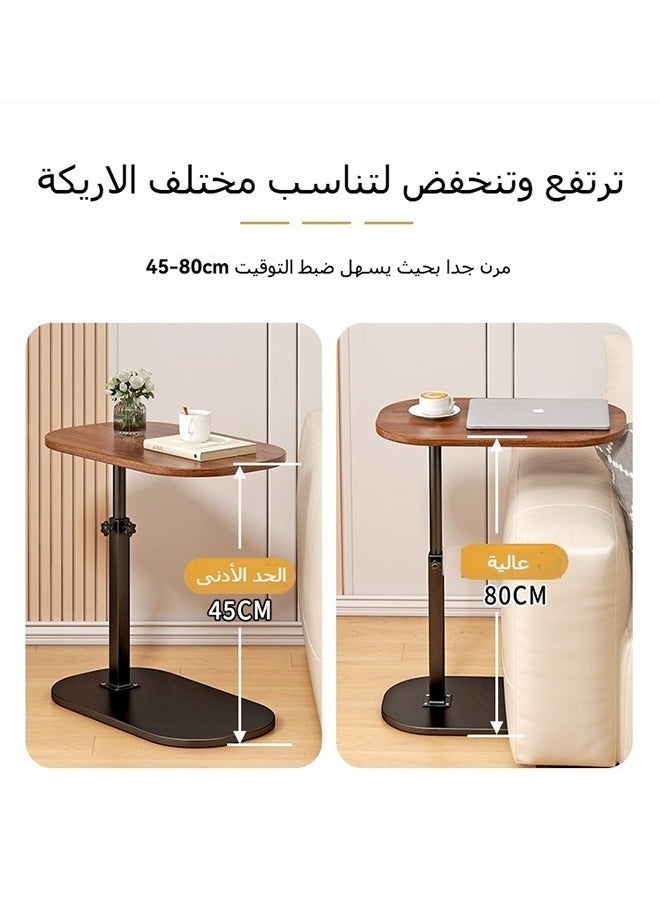 WALALLA Height-Adjustable C Table End Table Side Table Adjustable Height, 360°Swivel TV Tray Table, Couch Tables That Slide Under, Small Coffee Table for Small Space 45*28cm - Image 5