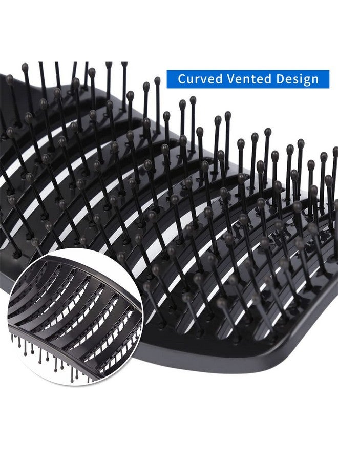 eyxformula 2 Pc Curved Vented Hair Brushes For Women Eyxformula Anti Frizz Hair Detangling Brush For Long Thick Curly Hair Paddle Blow Fast Drying Hair Detangler Wet Hair Brush Styling Tool - Image 4