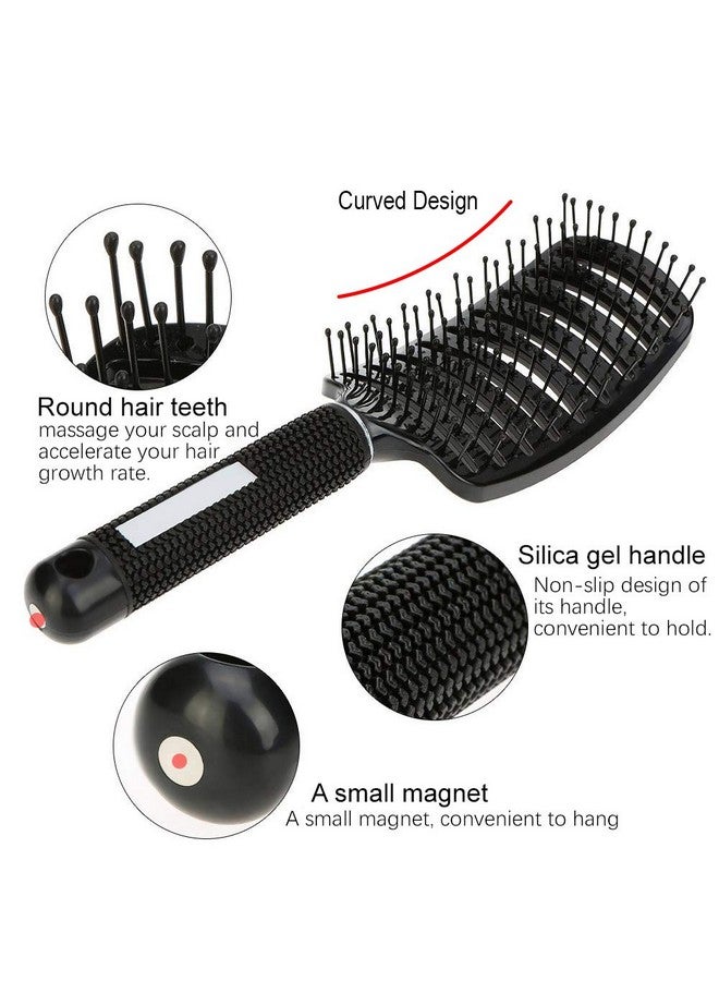 eyxformula 2 Pc Curved Vented Hair Brushes For Women Eyxformula Anti Frizz Hair Detangling Brush For Long Thick Curly Hair Paddle Blow Fast Drying Hair Detangler Wet Hair Brush Styling Tool - Image 3