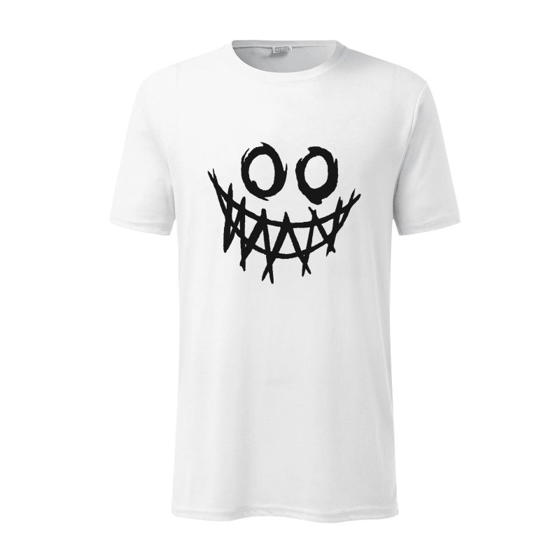 Men's fun short-sleeved printed T-shirt smiley cvc polyester cotton short-sleeved men's T-shirt cartoon summer bottoming shirt 21182 - Image 3