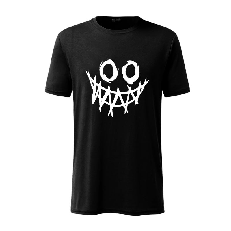 Men's fun short-sleeved printed T-shirt smiley cvc polyester cotton short-sleeved men's T-shirt cartoon summer bottoming shirt 21182 - Image 2