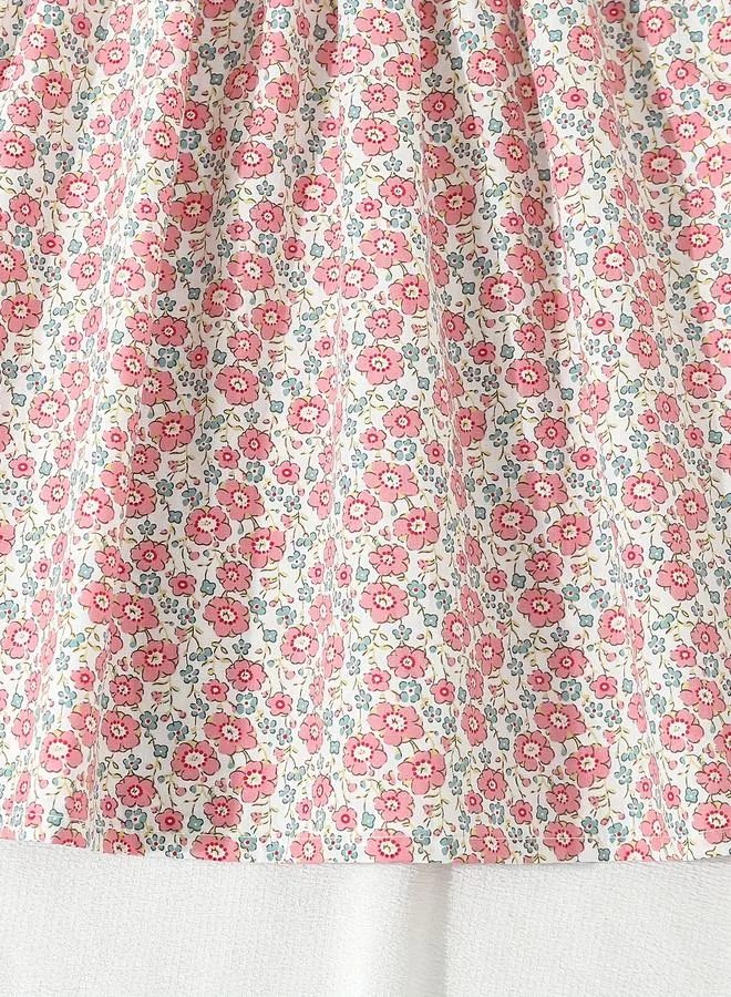 Take Two Take Two Girls Floral Print Smocking Detail Dress